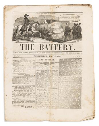 (PRESIDENTS--1844 AND 1848 CAMPAIGNS.) Pair of campaign newspapers with illustrated mastheads.